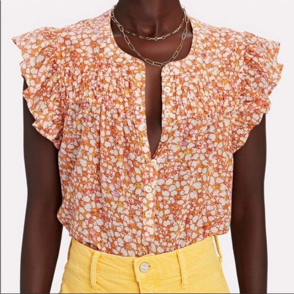 XIRENA Bria Flutter Sleeve Blouse - Picture 1 of 11